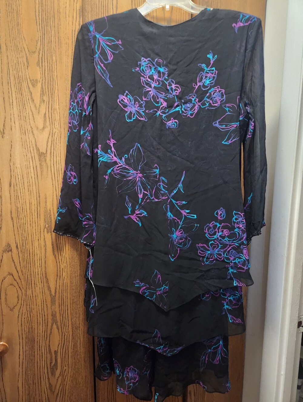 Jones New York Black Dress Floral Print - Picture 8 of 9